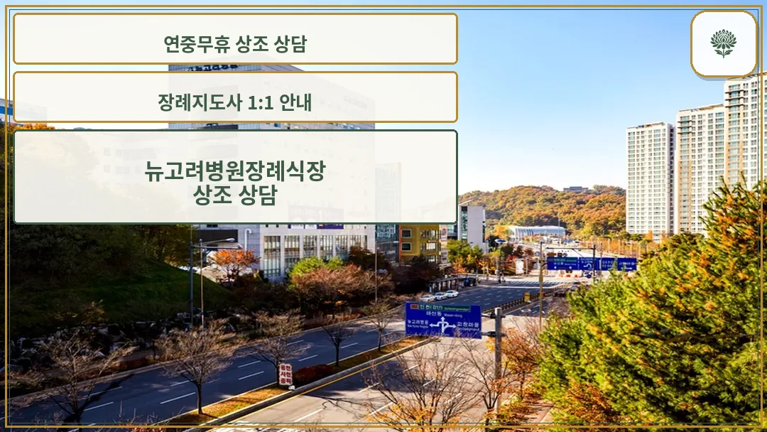 뉴고려병원 전경과 주변 풍경